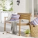 Viewscape Outdoor Loveseat in Wood & Taupe Fabric
