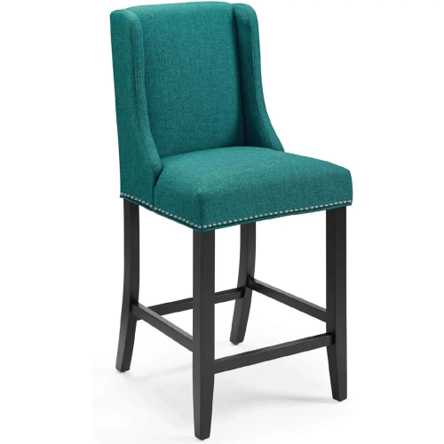 Baron Counter Stool in Teal Blue Fabric
