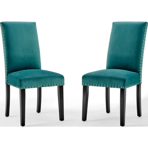 Parcel Dining Chair in Teal Velvet (Set of 2)