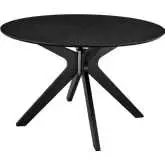 Crossroads 47" Round Dining Table in Black Finish Wood Veneer