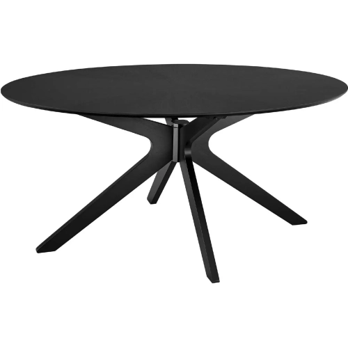Crossroads 63" Oval Dining Table in Black Finish Wood Veneer