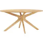 Crossroads 63" Oval Dining Table in Oak Finish Wood Veneer