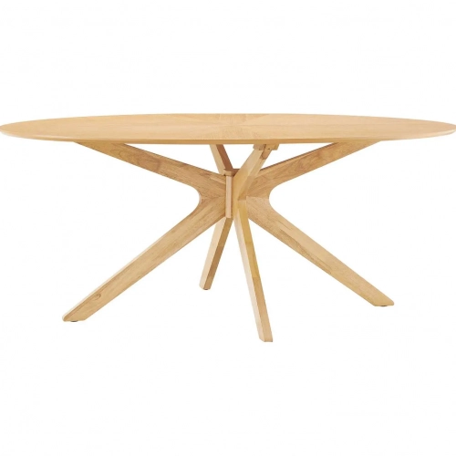 Crossroads 71" Oval Dining Table in Oak Finish Wood Veneer