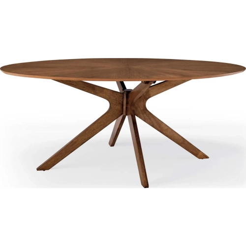 Crossroads 71" Oval Dining Table in Walnut Finish