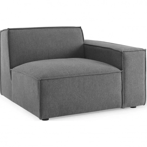 Restore Right Arm Sectional Sofa Chair in Charcoal Fabric