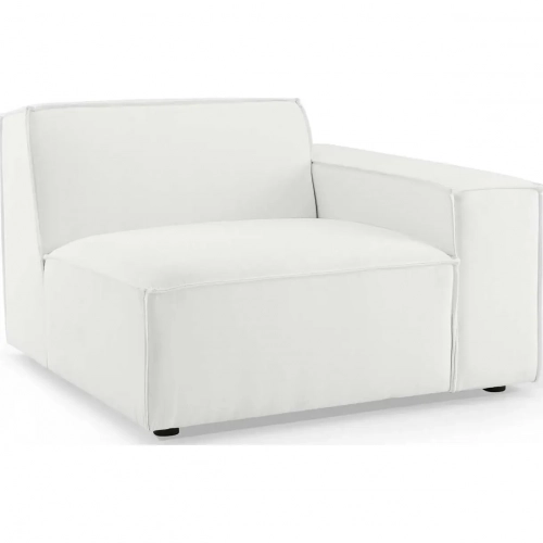 Restore Right Arm Sectional Sofa Chair in White Fabric