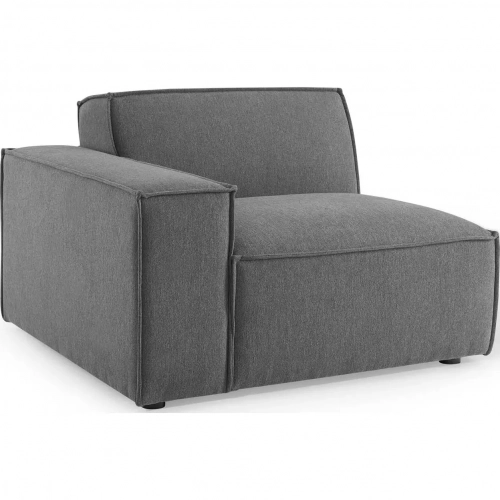 Restore Left Arm Sectional Sofa Chair in Charcoal Fabric