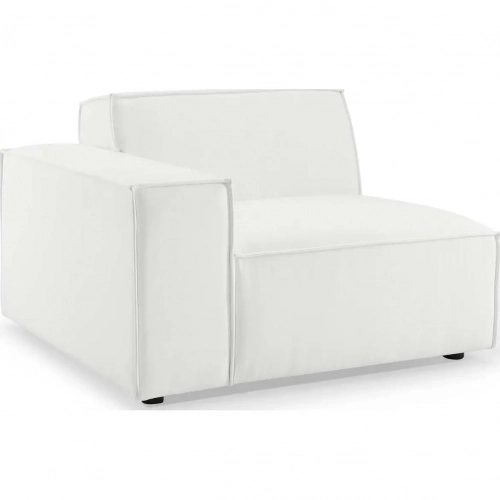 Restore Left Arm Sectional Sofa Chair in White Fabric