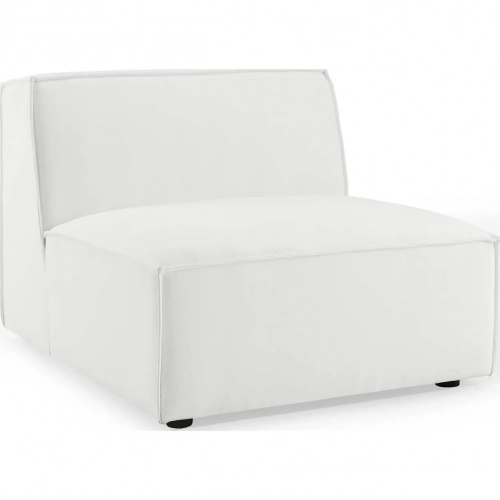 Restore Sectional Sofa Armless Chair in White Fabric