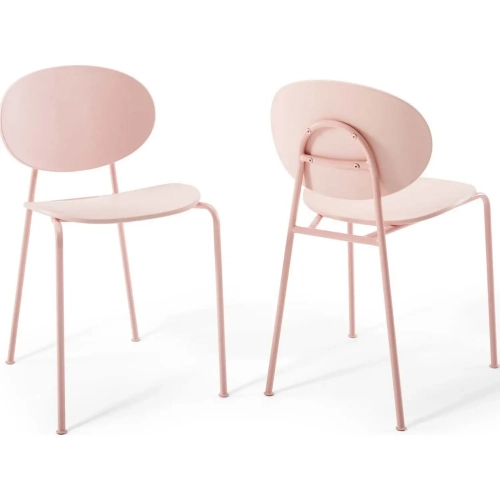 Palette Dining Chair in Pink Wood & Metal (Set of 2)