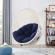 Hide Outdoor Swing Chair & Stand in Rattan & Navy Blue Sunbrella &reg;