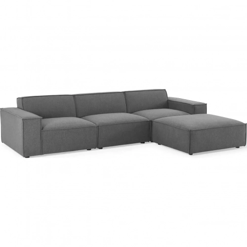 Restore 4 Piece Sectional Sofa in Charcoal Fabric