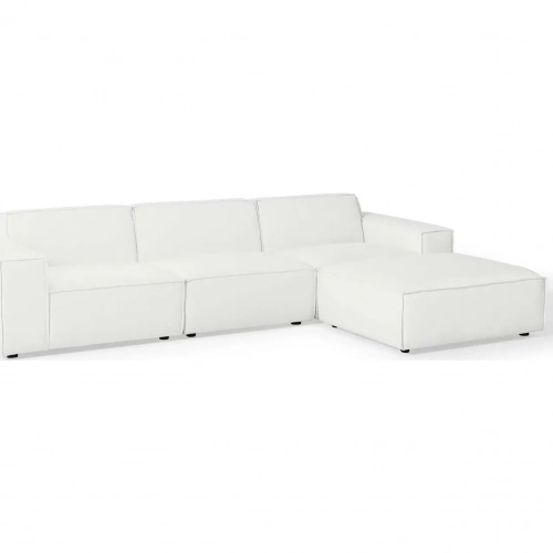 Restore 4 Piece Sectional Sofa in White Fabric