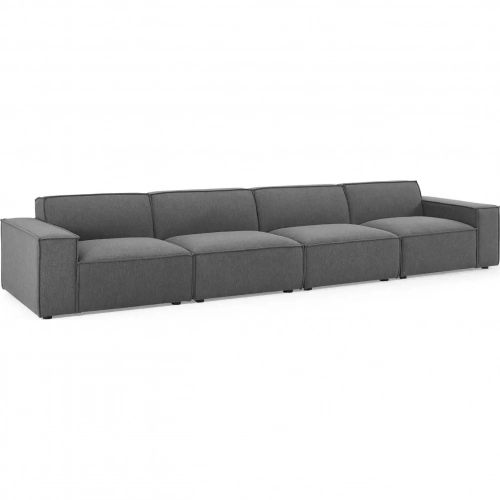 Restore 4 Piece Sectional Sofa in Charcoal Fabric