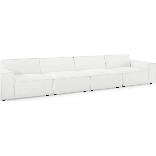 Restore 4 Piece Sectional Sofa in White Fabric