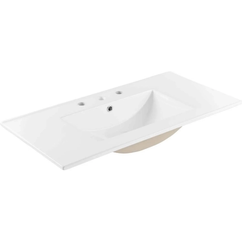 Cayman 36" Bathroom Sink in White Ceramic