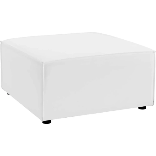 Saybrook Outdoor Sectional Sofa Ottoman in White Fabric