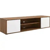 Envision 60" Wall Mount TV Stand in Walnut & White