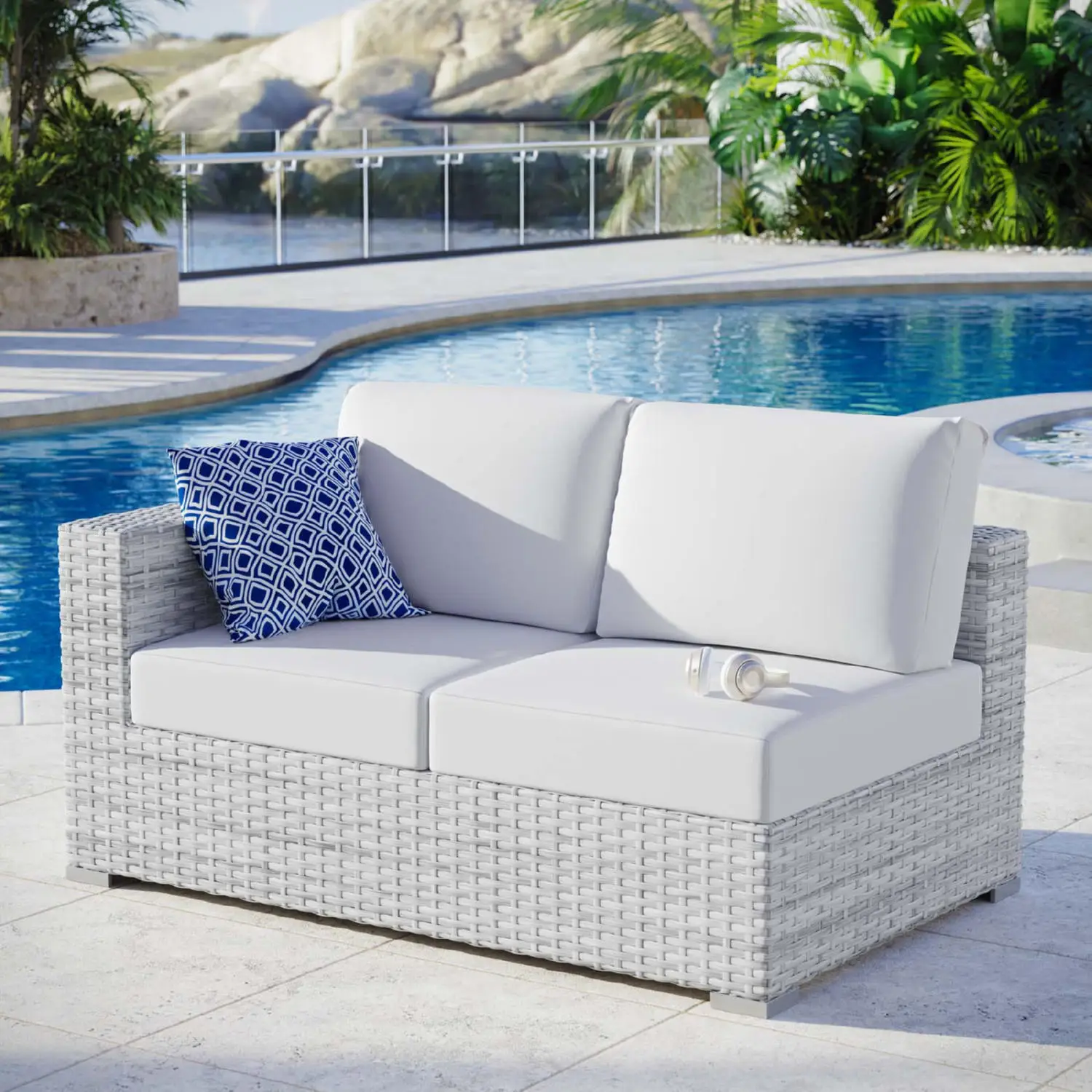Modway Convene Outdoor Left Arm Loveseat Sectional Unit - Thumbnail 4