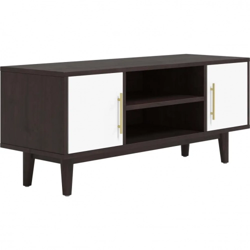 Daxton 43" TV Stand in Cappuccino & White