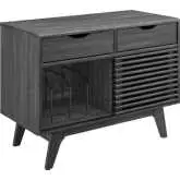 Render 37" Vinyl Record Display Stand Cabinet in Charcoal Gray Finish