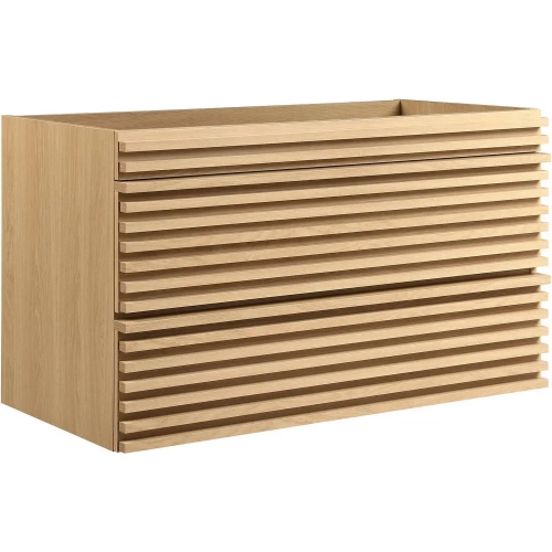 Render 36" Wall Mount Bathroom Vanity (Sink Not Included) in Oak Finish