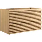 Render 36" Wall Mount Bathroom Vanity (Sink Not Included) in Oak Finish