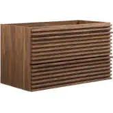 Render 36" Wall Mount Bathroom Vanity (Sink Not Included) in Walnut Finish