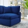 Commix Down Filled Overstuffed Corner Chair in Navy Blue Velvet