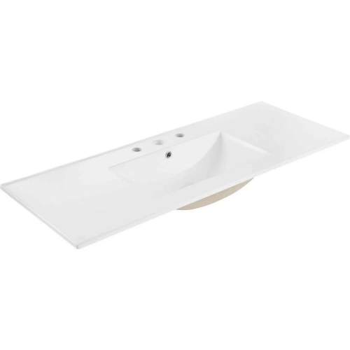 Cayman 48" Single Basin Bathroom Sink in White Ceramic