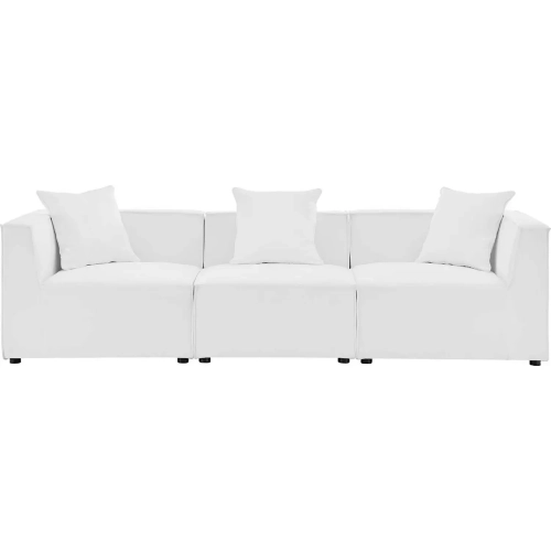 Saybrook Outdoor 3 Piece Sectional Sofa in White All Weather Fabric
