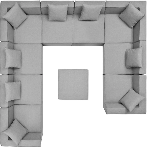 Saybrook Outdoor 10 Piece Sectional Sofa in Gray All Weather Fabric