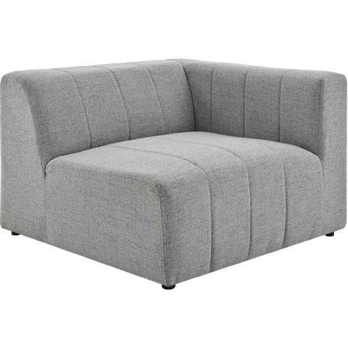 Bartlett Right Arm Chair in Channel Tufted Light Gray Fabric