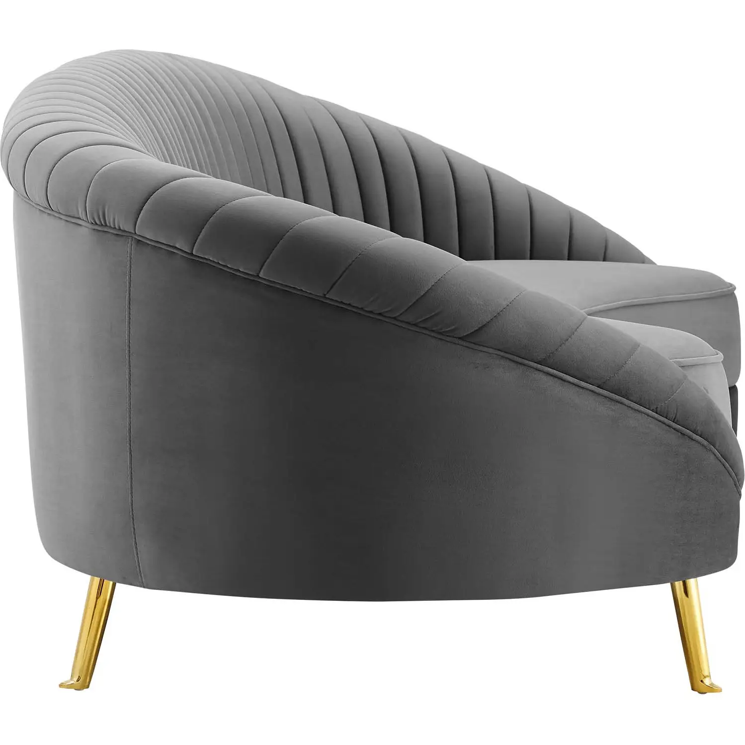 Camber Channel Tufted Performance Velvet Sofa - Thumbnail 2