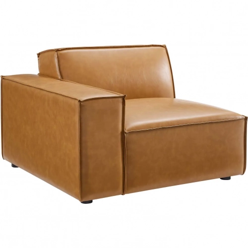 Restore Sectional Sofa Left Arm Chair Tan Vegan Leather