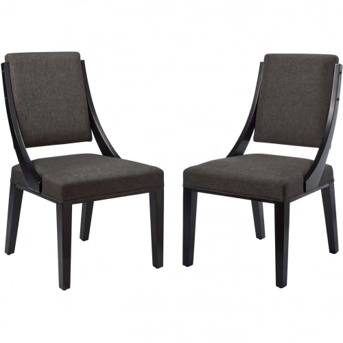 Cambridge Dining Chair in Gray Fabric & Wood (Set of 2)