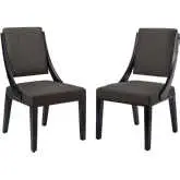 Cambridge Dining Chair in Gray Fabric & Wood (Set of 2)