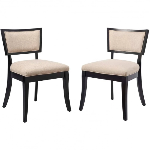 Pristine Dining Chair in Beige Fabric & Wood (Set of 2)