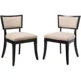 Pristine Dining Chair in Beige Fabric & Wood (Set of 2)