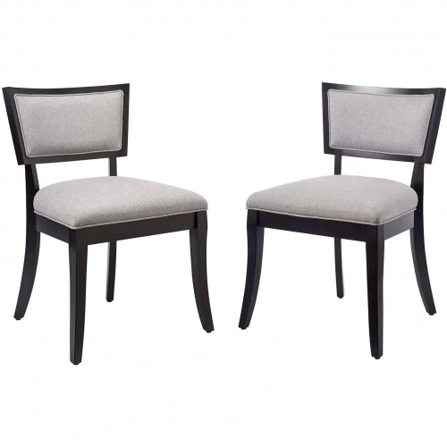 Pristine Dining Chair in Light Gray Fabric & Wood (Set of 2)