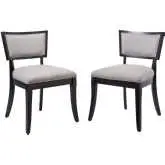 Pristine Dining Chair in Light Gray Fabric & Wood (Set of 2)