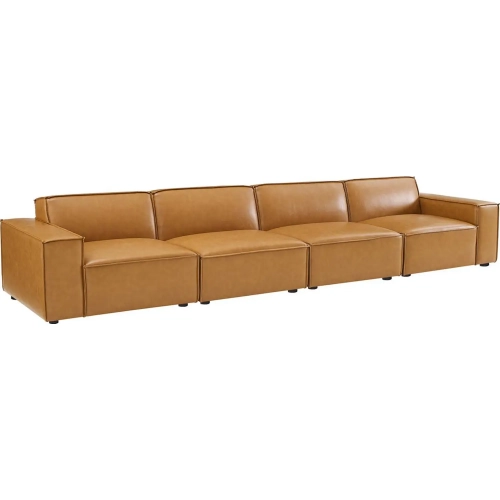 Restore 4 Piece Sofa in Tan Vegan Leather