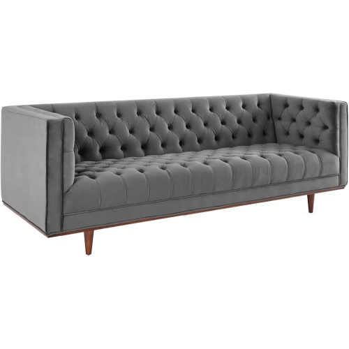 Elation Sofa in Tufted Gray Velvet