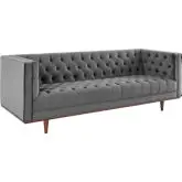Elation Sofa in Tufted Gray Velvet