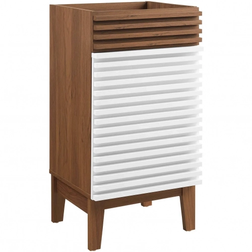 Render 18" Bathroom Vanity Cabinet in White & Walnut Finish (Sink Not Included)