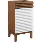 Render 18" Bathroom Vanity Cabinet in White & Walnut Finish (Sink Not Included)