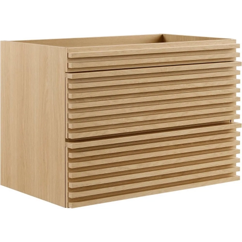 Render 30" Wall Mount Bathroom Vanity in Oak Finish (Sink Not Included)