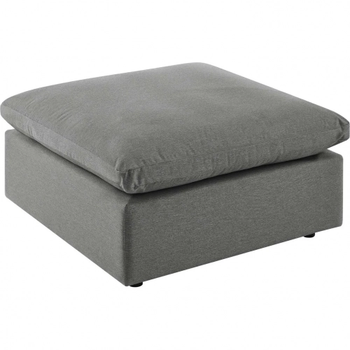Commix Overstuffed Outdoor Ottoman in Charcoal Gray Fabric