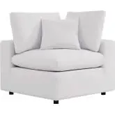 Commix Overstuffed Outdoor Corner Chair in White Fabric