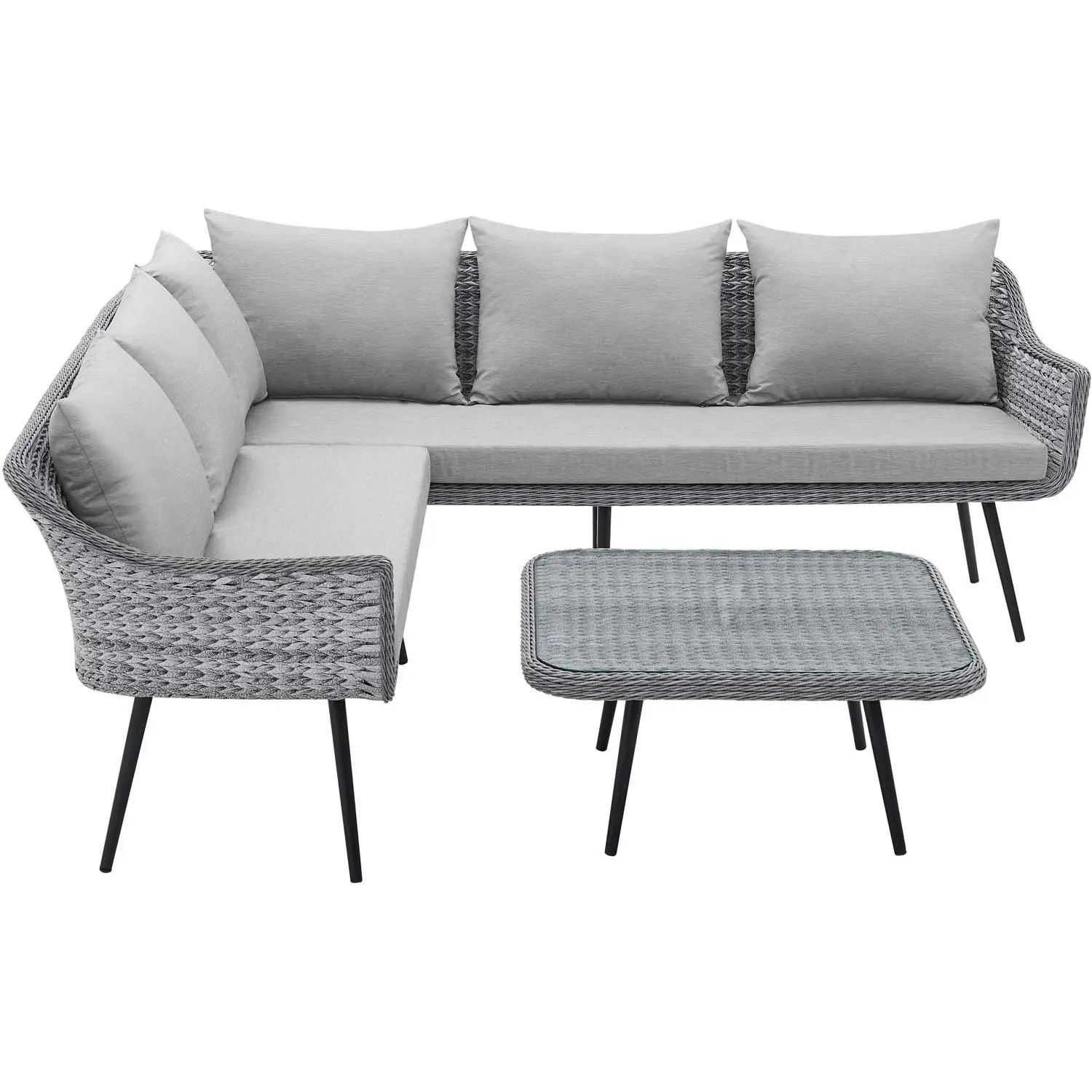 Endeavor Wicker Rattan Outdoor Patio Seating Set - Thumbnail 5